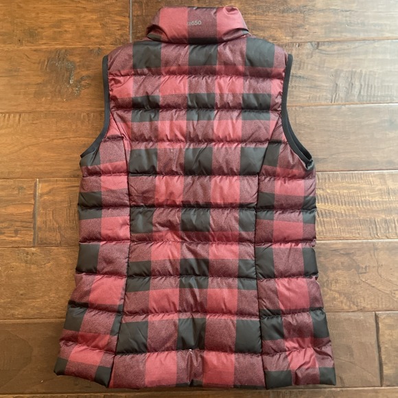 Eddie Bauer EB650 Goose Down Puffer Vest Size XS Red Buffalo Plaid Full Zip‎ - Picture 5 of 8